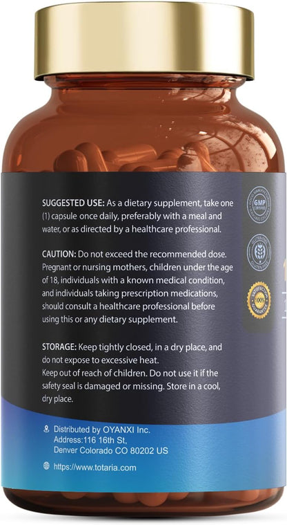 Totaria Magnesium Complex 700mg 12 in 1 Magnesium Supplement with Glycinate, Citrate, Malate, Oxide, Taurate, Aspartate, Orotate Magnesium for Relaxation, Muscles and Heart.