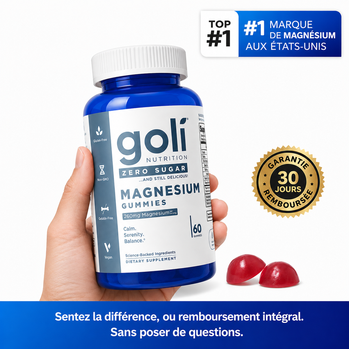 Goli Magnesium Zero Sucre™ - Gummies au Magnésium