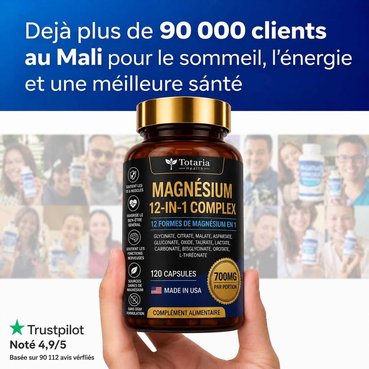 Totaria Magnesium Complex 12 en 1™ - Gélules au Magnésium